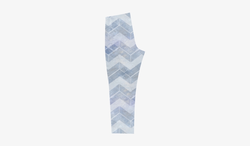 Chevron In Blue Watercolors Capri Legging - Scarf, transparent png #1350573