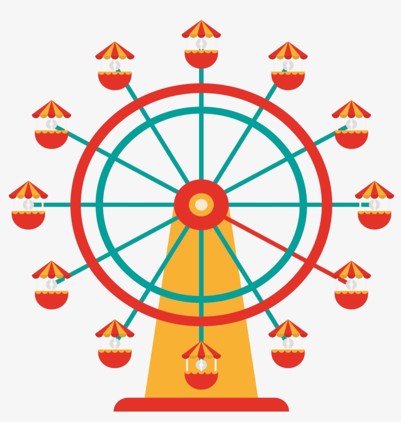 Clip Art Transparent Download Carnival Ferris Wheel - Amusement Park, transparent png #1351040