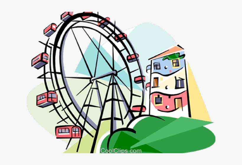Vienna Ferris Wheel Austria Royalty Free Vector Clip - Vienna Clip Art, transparent png #1351265