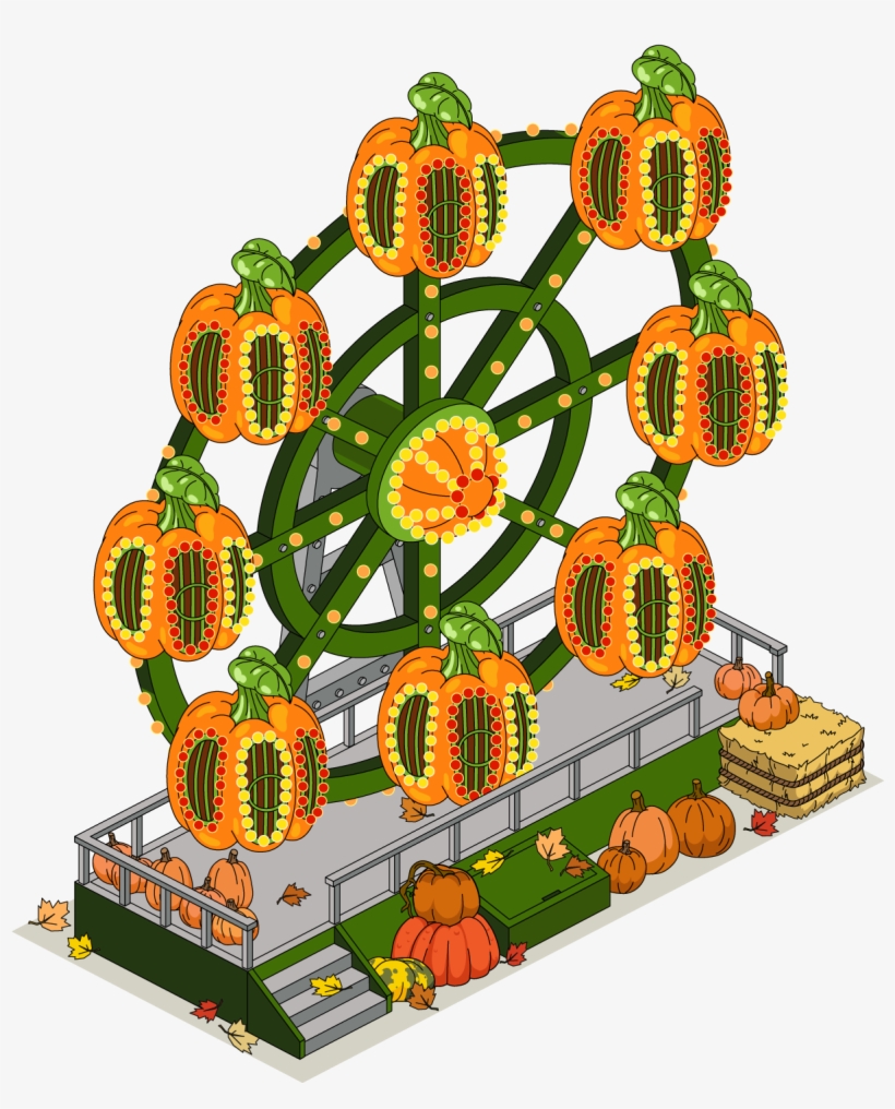 Fg Decoration Pumpkin Ferriswheel - Wheel, transparent png #1351346