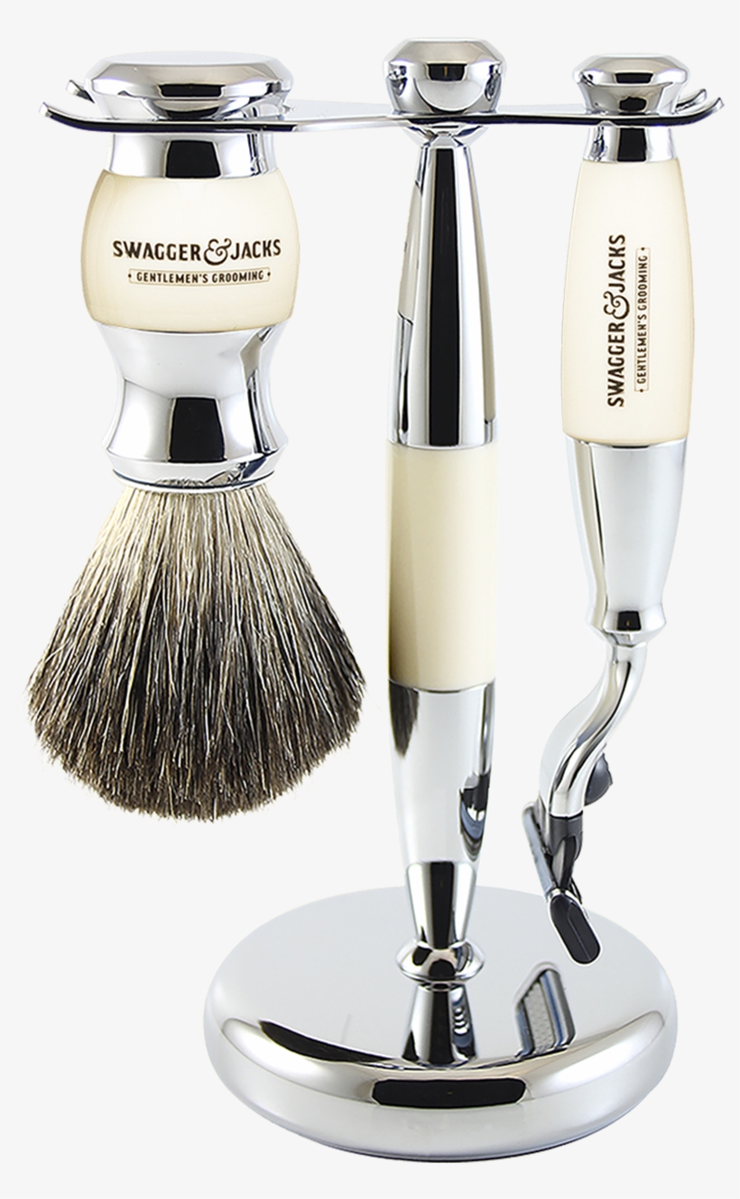 Shaving - Edwin Jagger - 3-piece Horn - Mach 3 Shaving Set, transparent png #1352539
