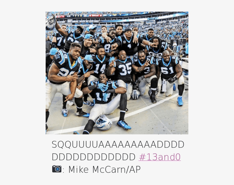 Cam Newton, Carolina Panthers, And Football - Football Squad Photo Instagram, transparent png #1353393