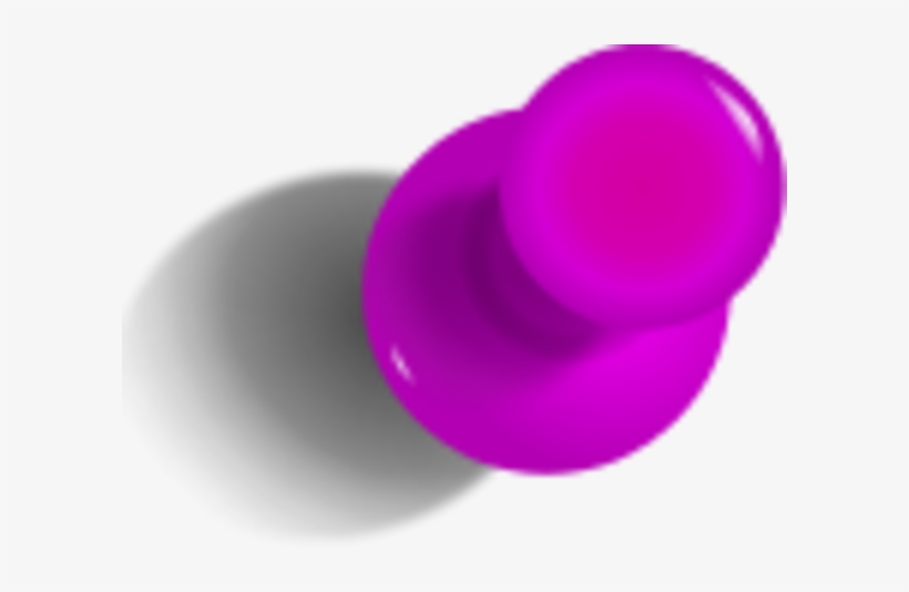 Push Pin Thumbtack Pushpin Vector Clip Art - Purple Push Pin Png, transparent png #1353839