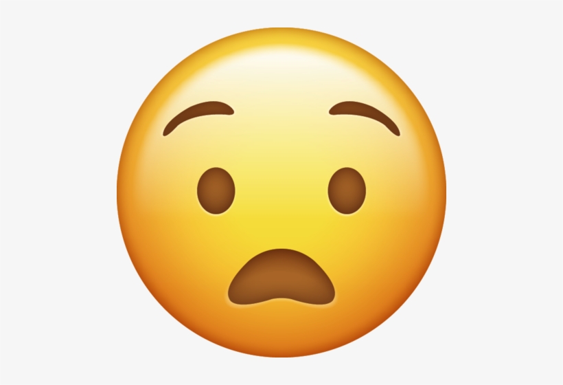 Anguished Emoji Png Icon - Frown Emoji Clip Art, transparent png #1354139