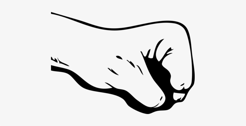 Raised Fist Punch Boxing Silhouette - Fist Transparent, transparent png #1354462