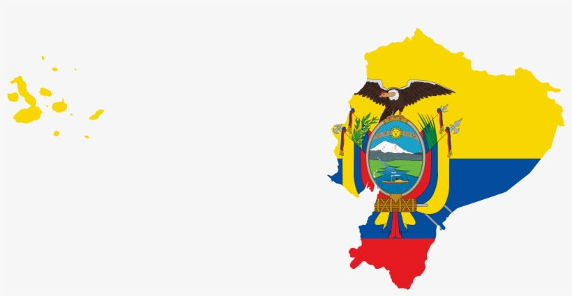 Flag Map Of Ecuador With Galapagos Islands - Galapagos Islands Map Png, transparent png #1355169