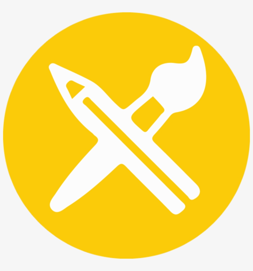 Pencil And Paintbrush Icon - Dia Nacional Das Artes, transparent png #1355468