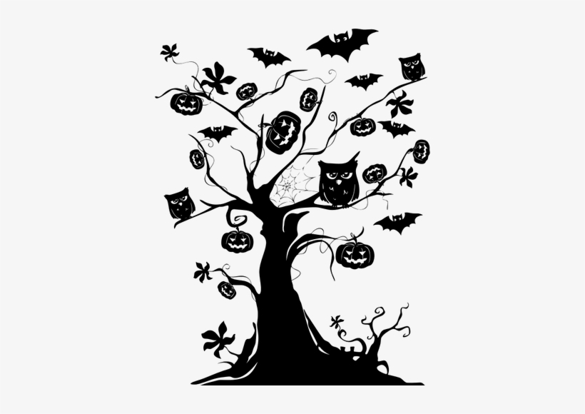 Free Icons Png - Halloween Tree Silhouette Png, transparent png #1356466