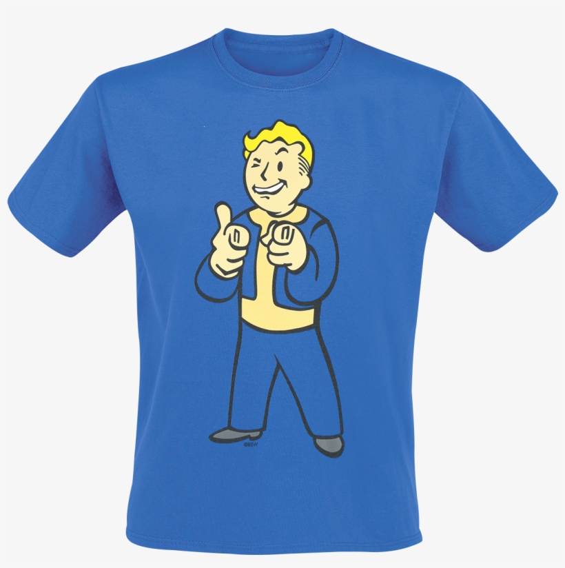 Null Vault Boy Shooting Fingers Blue T-shirt 361944 - Fallout Blue Bifold Wallet, transparent png #1356926