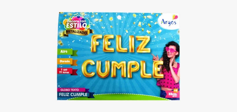 Globo Texto ''feliz Cumple '' 1 Un Argos - Argos, transparent png #1356958