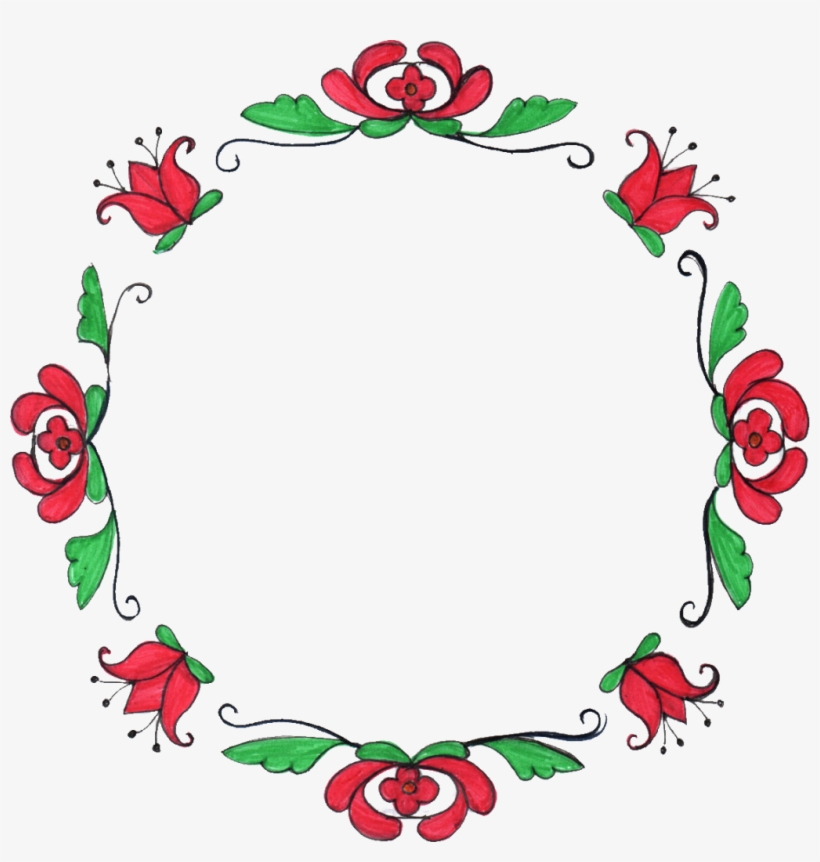 8 Circle Flower Drawing Frame - Circle Flower Drawing, transparent png #1357180