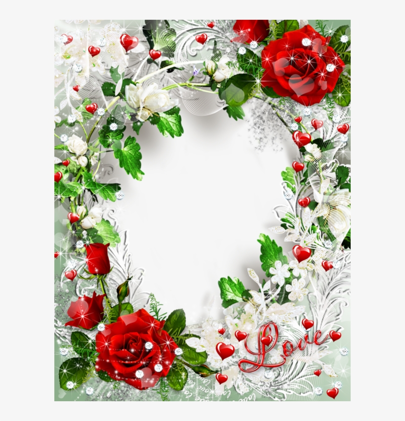 Beautiful Transparent Rose Photo Frame Love Gallery - Beautiful Love Photo Frames, transparent png #1357204