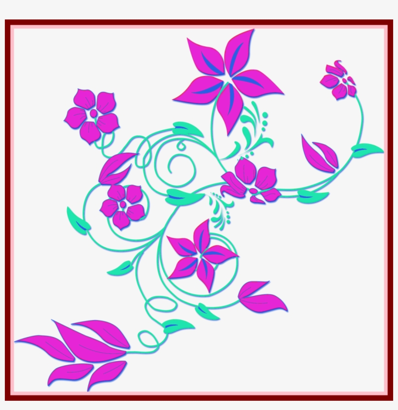 The Best Latest Flowers Border Design Arts Pict Of - Clipart Red Rose Flower Border Png, transparent png #1357503