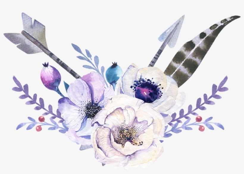 Feather Boho Bohemian Sticker Watercolor Bohofeathers - Bohemian Arrow Png, transparent png #1357588