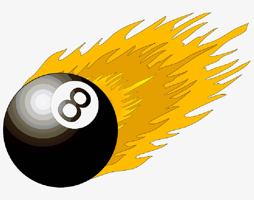 Black, Table, Fire, Cartoon, Ball, Flame, Free, Pool - Flames Clip Art, transparent png #1357598