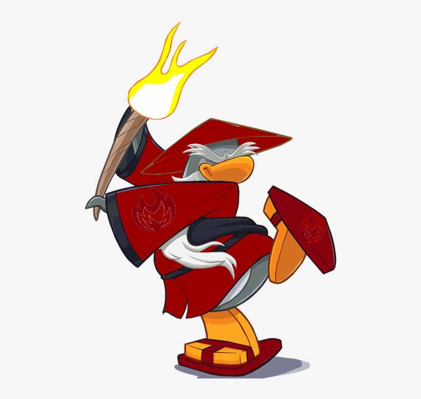 Fire Sensei By Lego Here - Club Penguin Fire Sensei, transparent png #1357686