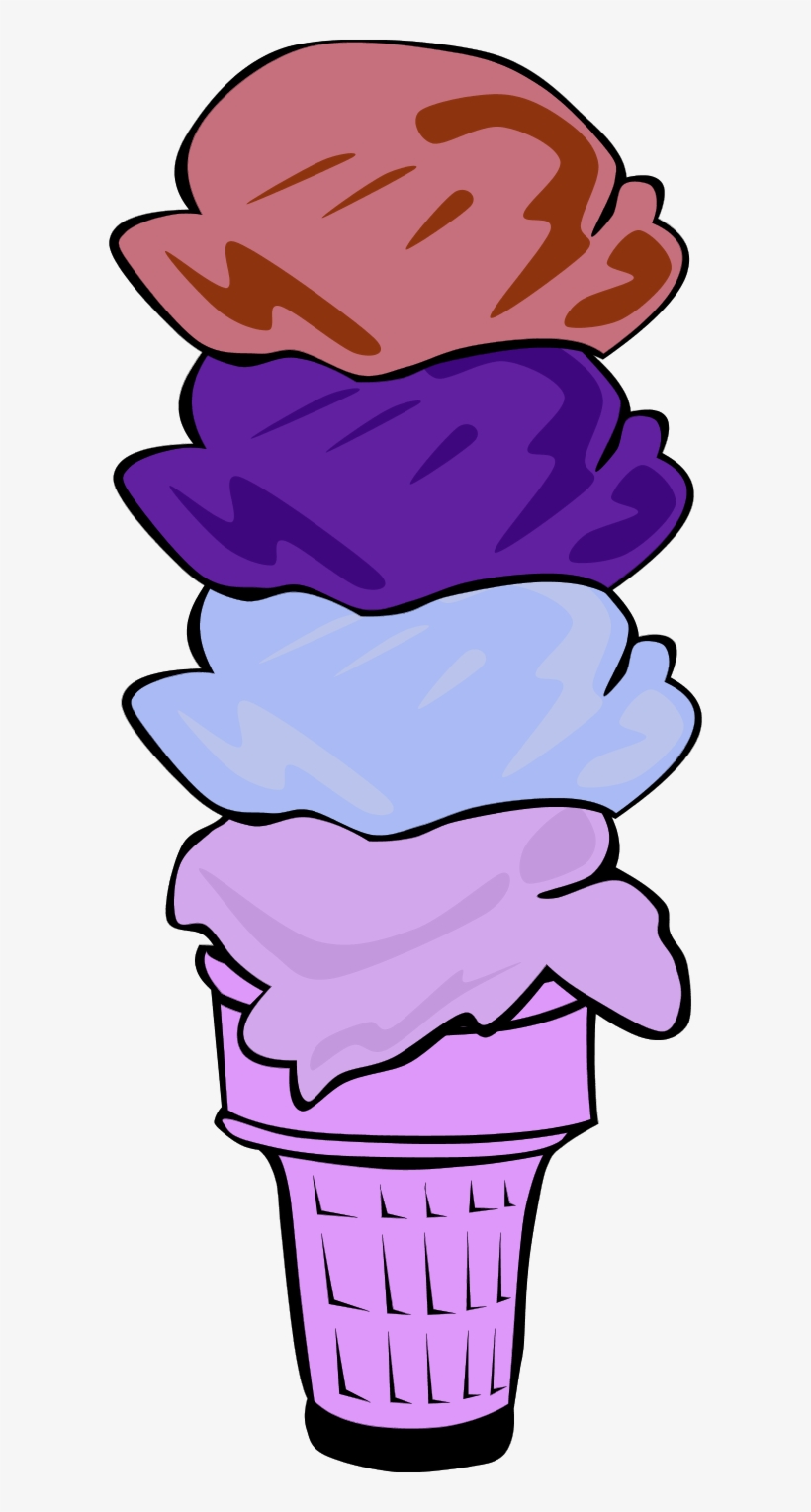 Violet Clipart Ice Cream - Ice Cream Cone Clip Art, transparent png #1358585