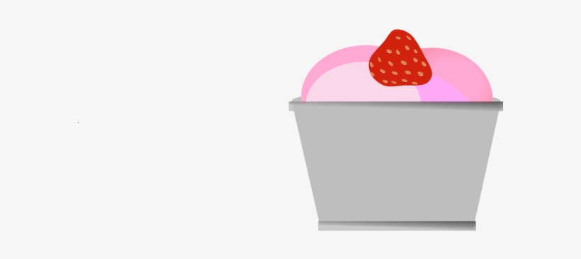Strawberries And Ice Cream Clip Art - Ice Cream Cup Vector Png, transparent png #1358779