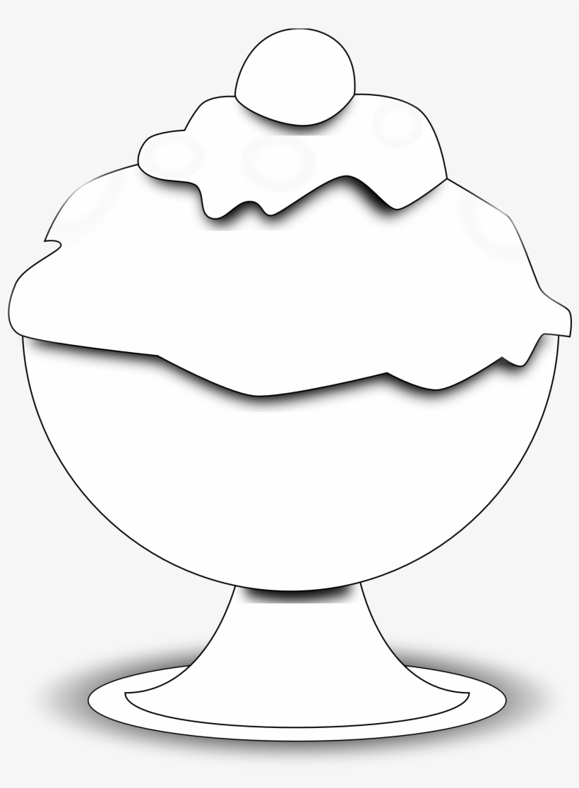 Ice Cream Clipart Black And White - Ice Cream Clipart Black And White Png, transparent png #1359159