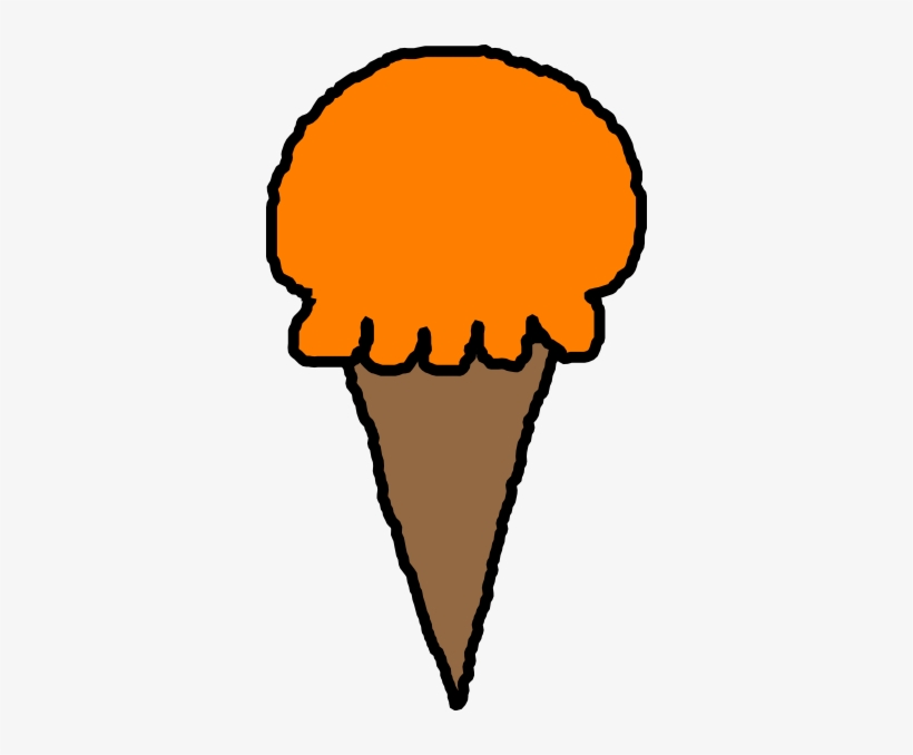 Orange Clipart Ice Cream Cone - Ice Cream Cones Orange, transparent png #1359227