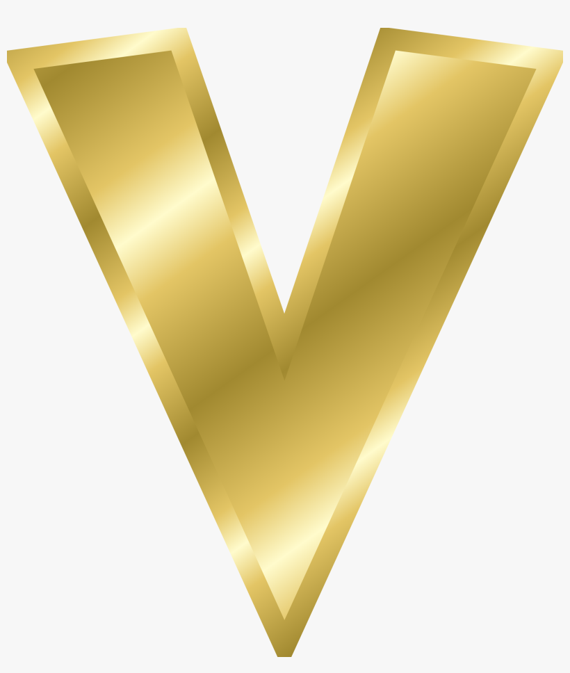 The Influence Of The Alphabet Gold - Golden Letter V Png, transparent png #1359257