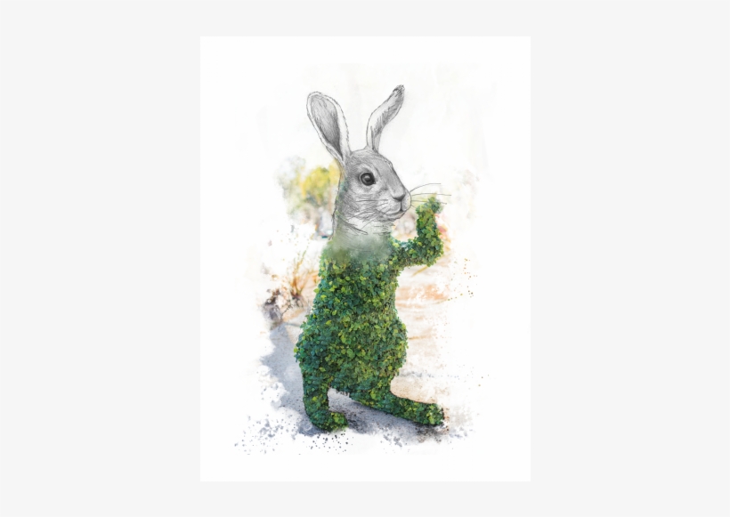 Standing Bunny Topiary - Domestic Rabbit, transparent png #1359277
