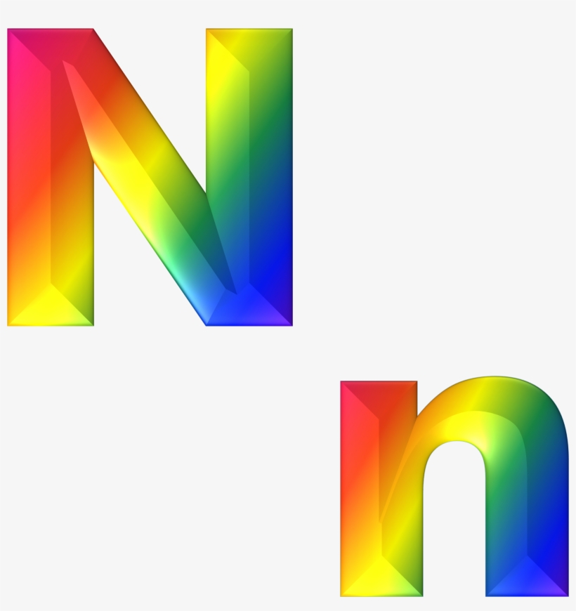 Letter N 3d Abc Alphabet Rainbow 787574 - Rainbow N, transparent png #1359668