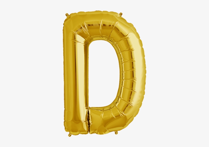 34" Gold Letter D Foil Balloon - Balloon Gold Letter D, transparent png #1359748