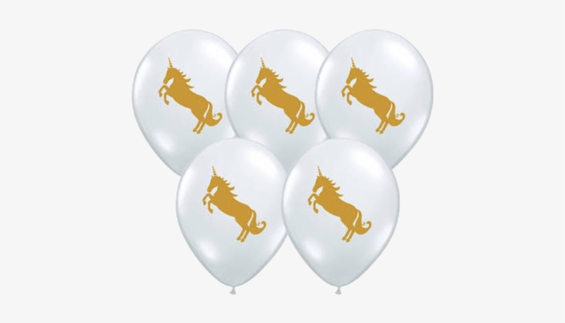 Clear Gold Unicorn Balloon - Unicorn - Diamond Clear Latex Balloons, Pack Of 50, transparent png #1359894