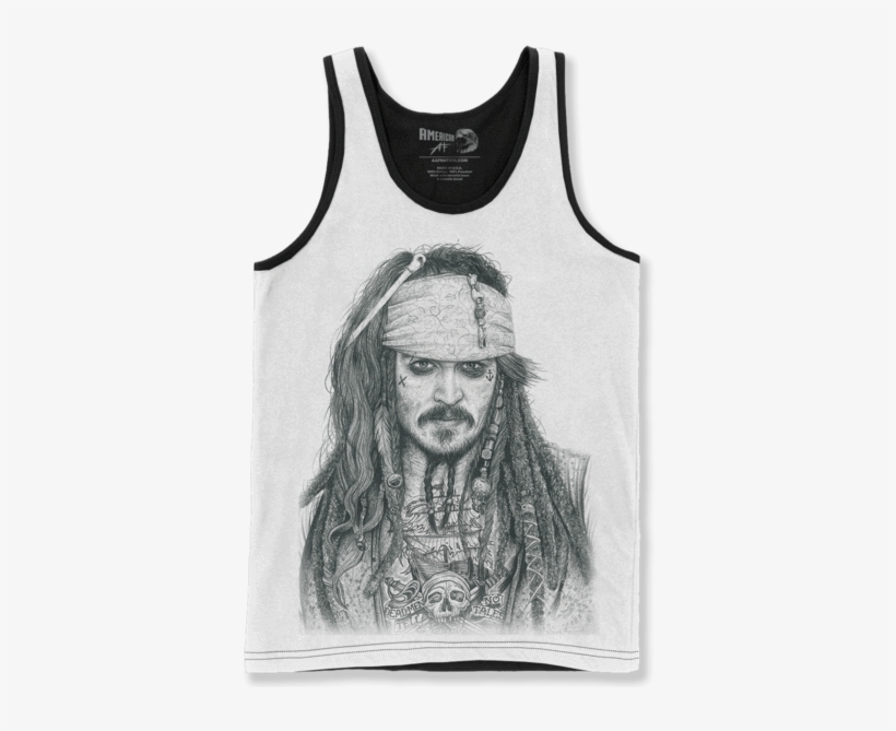 Captain Jack Sparrow - Inked - Captain Jack Sparrow - Unisex Tank / Sublimation, transparent png #1359916