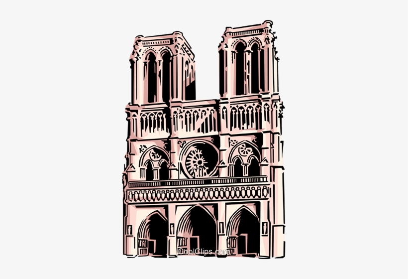 Notre Dame Cathedral Royalty Free Vector Clip Art Illustration - Notre Dame...
