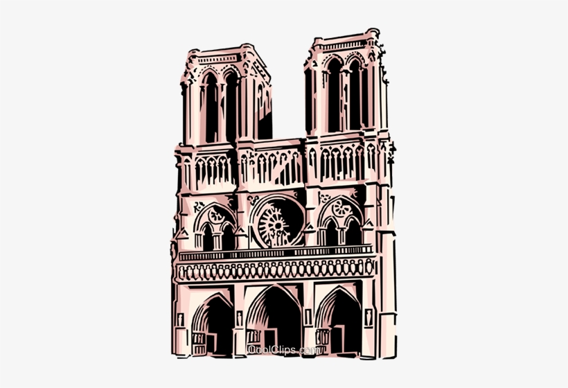 Notre Dame Cathedral Royalty Free Vector Clip Art Illustration - Notre Dame Cathedral Clip Art, transparent png #1360849