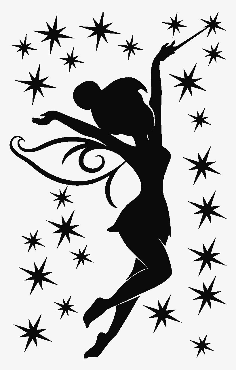 Sticker Petite Fee Scintillante Ambiance Sticker Fairy - Silhouette Tinkerbell, transparent png #1361682