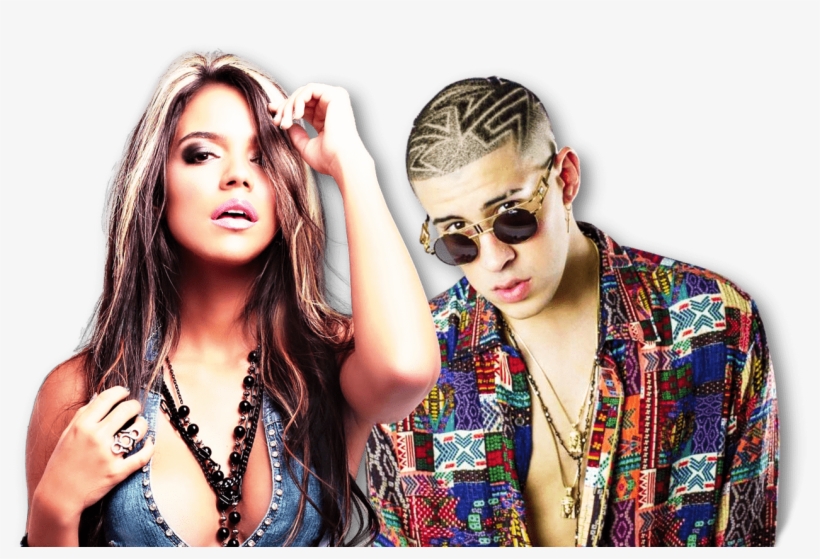 Karol G Y Bad Bunny Juntos En “ahora Me Llama” - Bad Bunny Haircuts, transparent png #1361847