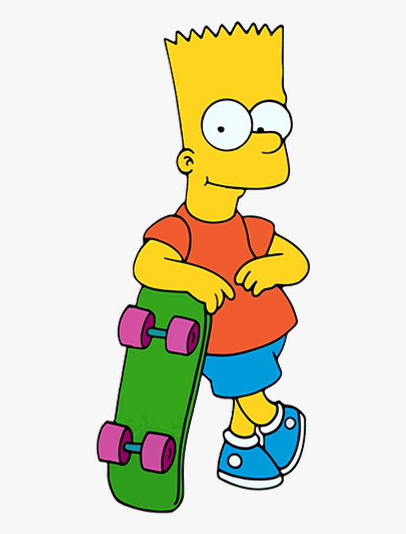 Cartoon Characters Simpsons Png - Bart Simpson Skateboarding, transparent png #1361914