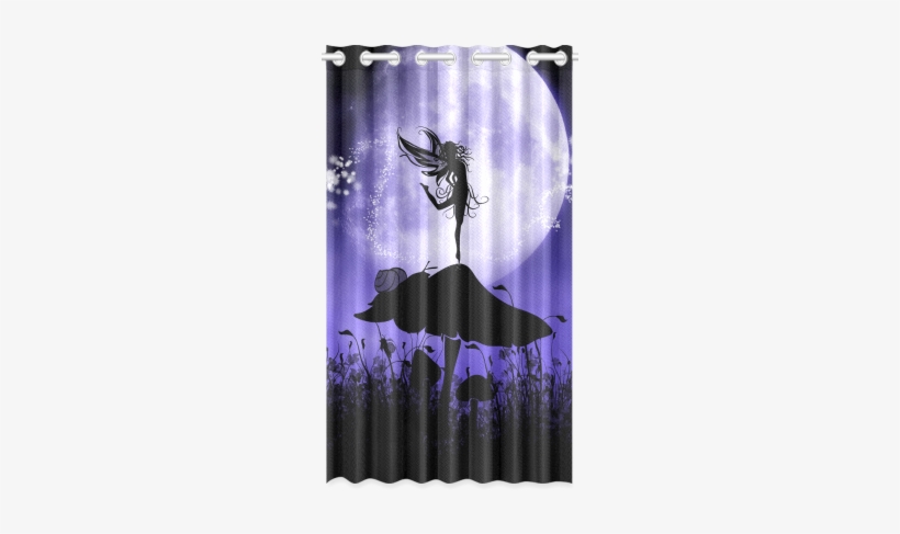 A Beautiful Fairy Dancing On A Mushroom Silhouette - Fairy Silhouette 2 Shower Curtain, transparent png #1361946