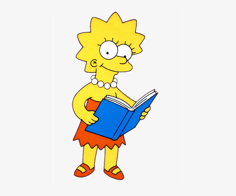 Simpsons - Lisa Simpson Reading A Book, transparent png #1362136