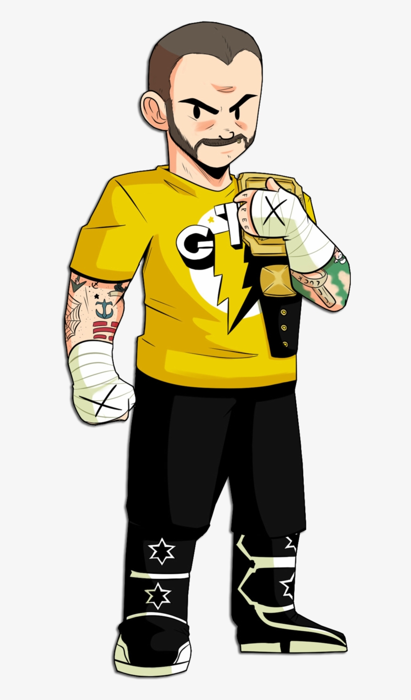 Cm Punk Cartoon Character By Naif1470-d5hos0f - Wwe Wrestle In Cartoon -  Free Transparent PNG Download - PNGkey