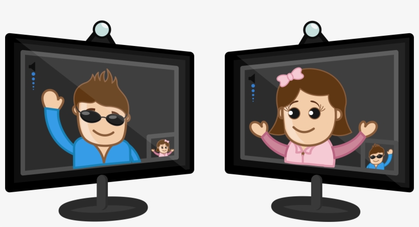 Video Chatting Business Cartoon Characters Vector Fygp71 - Video Chatting Cartoon Png, transparent png #1362480