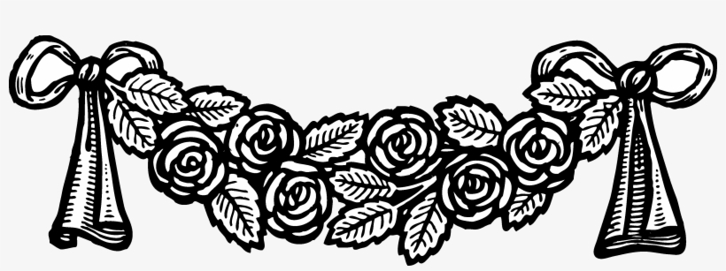 Banner Clip Vintage - Vintage Black And White Rose Clip Art, transparent png #1363033