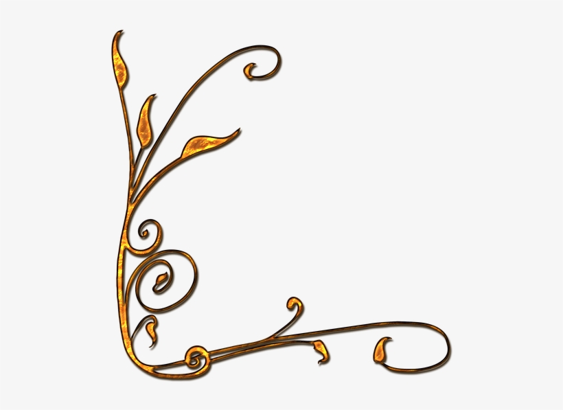 Scroll Antique Gold - Gold, transparent png #1363112