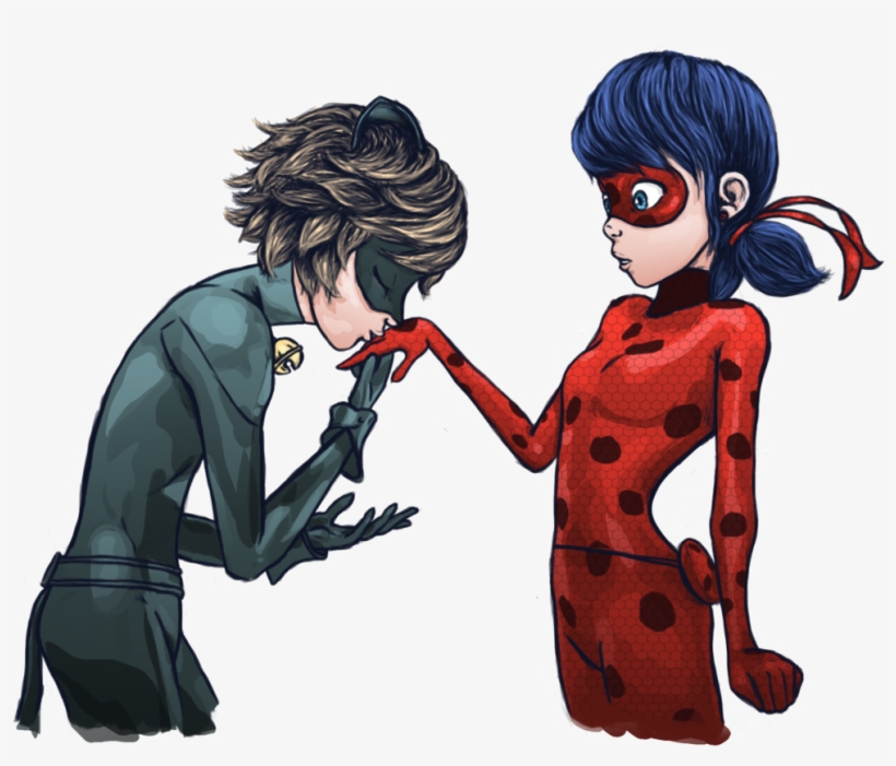 Miraculous Ladybug Wallpaper Entitled Ladybug And Chat - Miraculous My Lady Drawing, transparent png #1363326