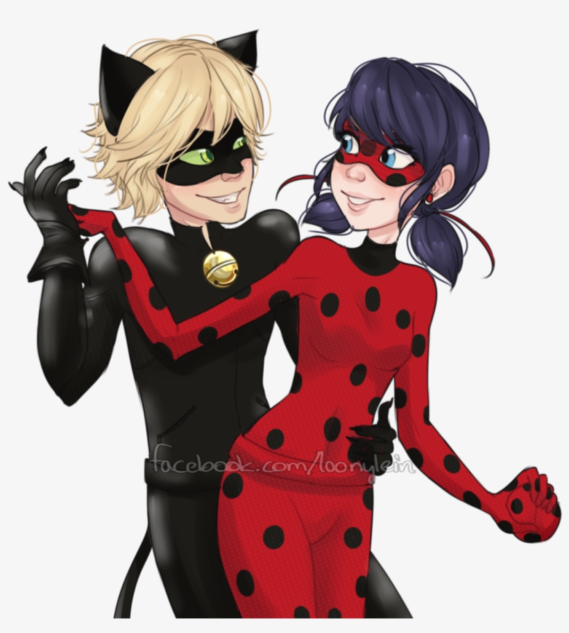 Miraculous Ladybug Wallpaper Titled Ladybug And Chat - Miraculous Ladybug And Cat Noir Png, transparent png #1363491