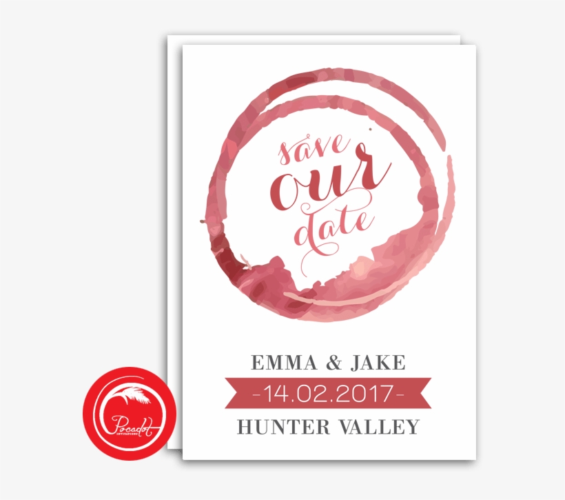 Wine Stain Save The Date Card - Flyer, transparent png #1363803