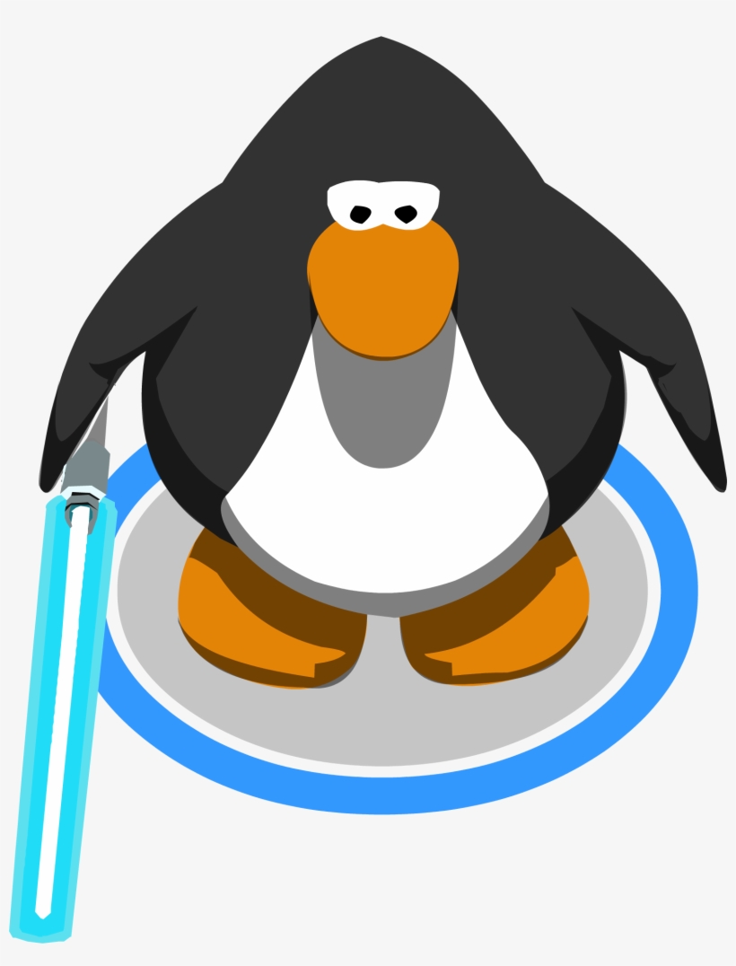 Blue Lightsaber In-game - Club Penguin Mohawk, transparent png #1364120