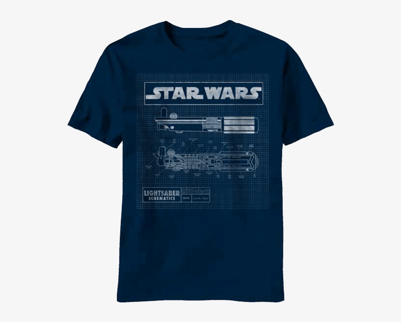 Lightsaber Schematics T-shirt - Star Wars, transparent png #1364370