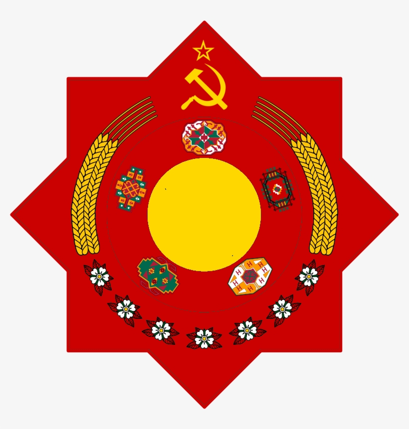 United Socalist States Coa - Turkmenistan Coat Of Arms Tile Coaster, transparent png #1364488