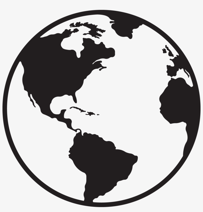 Best Globe Black And White Vector Image - Black And White Globe Icon, transparent png #1364511