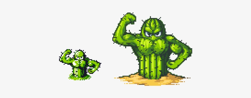 Made A Big Sprite Of The Cactiflex Enemy From Unknown - Sprite Cactus Character Png, transparent png #1365290
