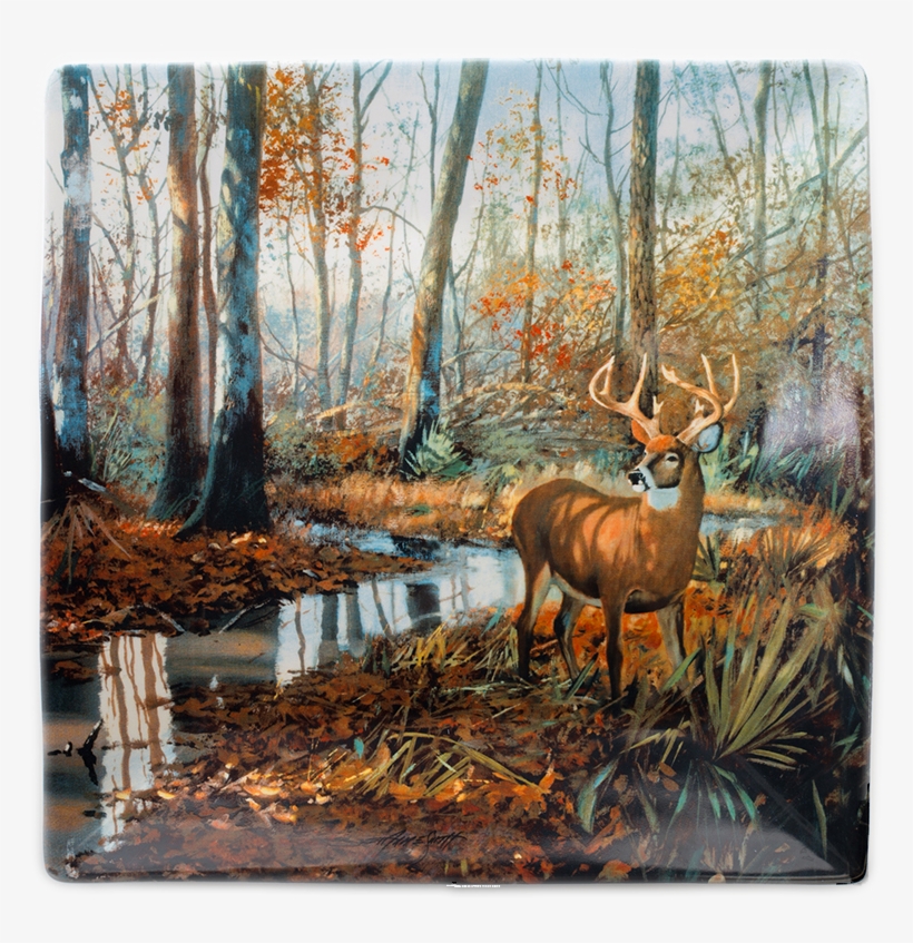 Brett Smith Sporting Art Swamp Buck Platter, transparent png #1366216